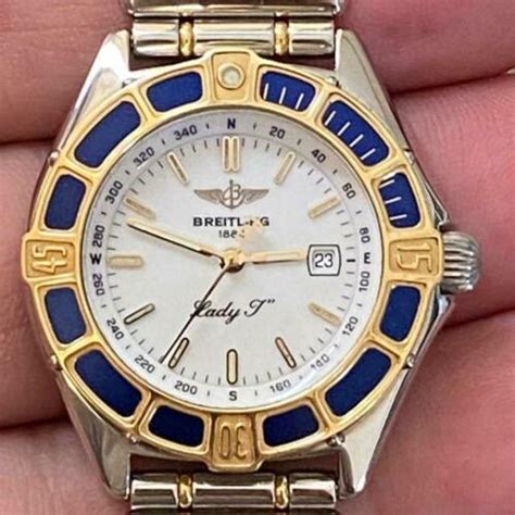 Breitling Lady J Steel Gold Two Tone D52065 31mm Blue Bullet 